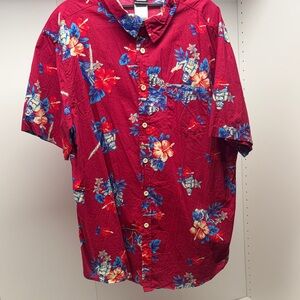 Floral Red Star Wars Hawaiian Style Shirt